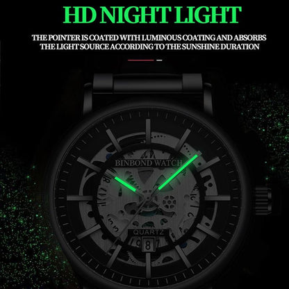 Waterproof Luminous Quartz Watch - Multifunctional-1915198121340702723