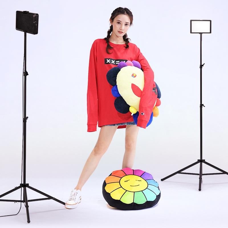 8 Three-Colour Photography Flat-Panel Live Fill Light - 0.5M Bracket & Bluetooth Remote-1915197620758908929