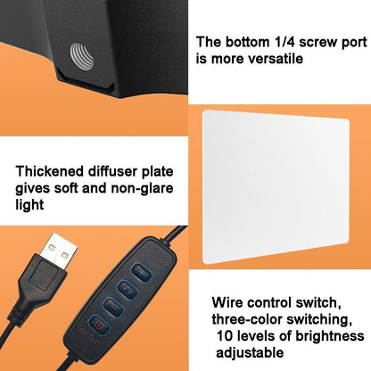 10 Three-Colour Temperature Flat-Panel Live Fill Light - 2.1M Bracket & Clip-1943465056410931205