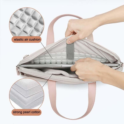 Ultra-Thin Macbook Laptop Bag With Mouse Pad - Khaki & Gray 13.3-14 Inches-1915197028791619587