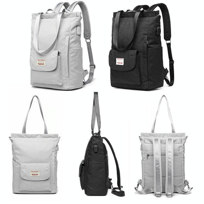 Medium Gray Waterproof Usb Laptop Backpack-1915198308876423169
