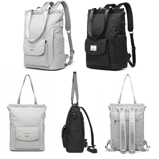 Medium Gray Waterproof Usb Laptop Backpack-1915198308876423169