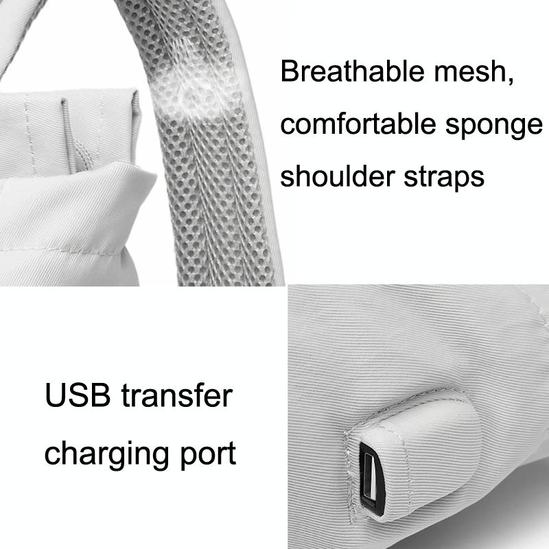 Medium Gray Waterproof Usb Laptop Backpack-1915198308876423170