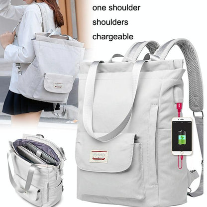 Medium Gray Waterproof Usb Laptop Backpack-1915198308876423174