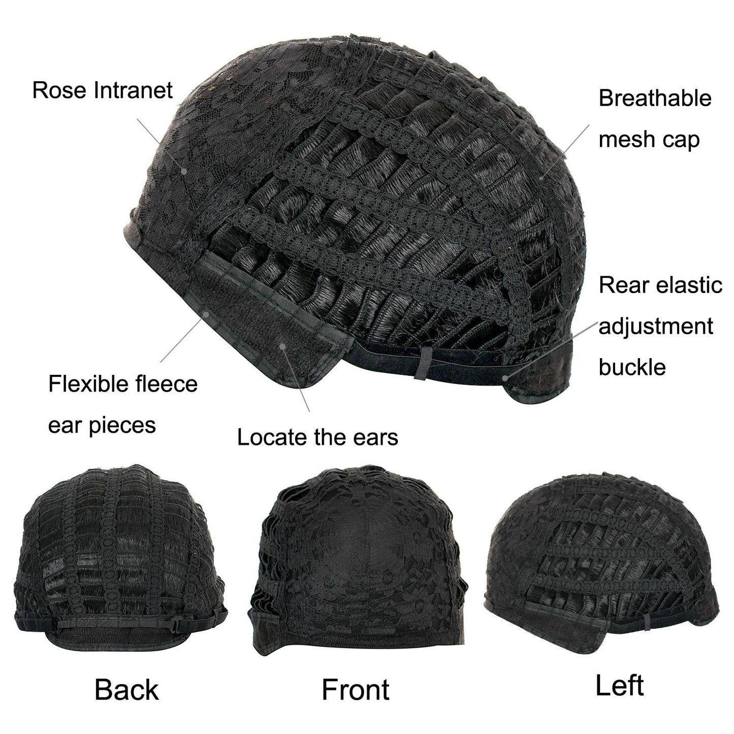 Gold Fluffy Short Curved Head Chemical Fiber Wig Set-1915197124472082437