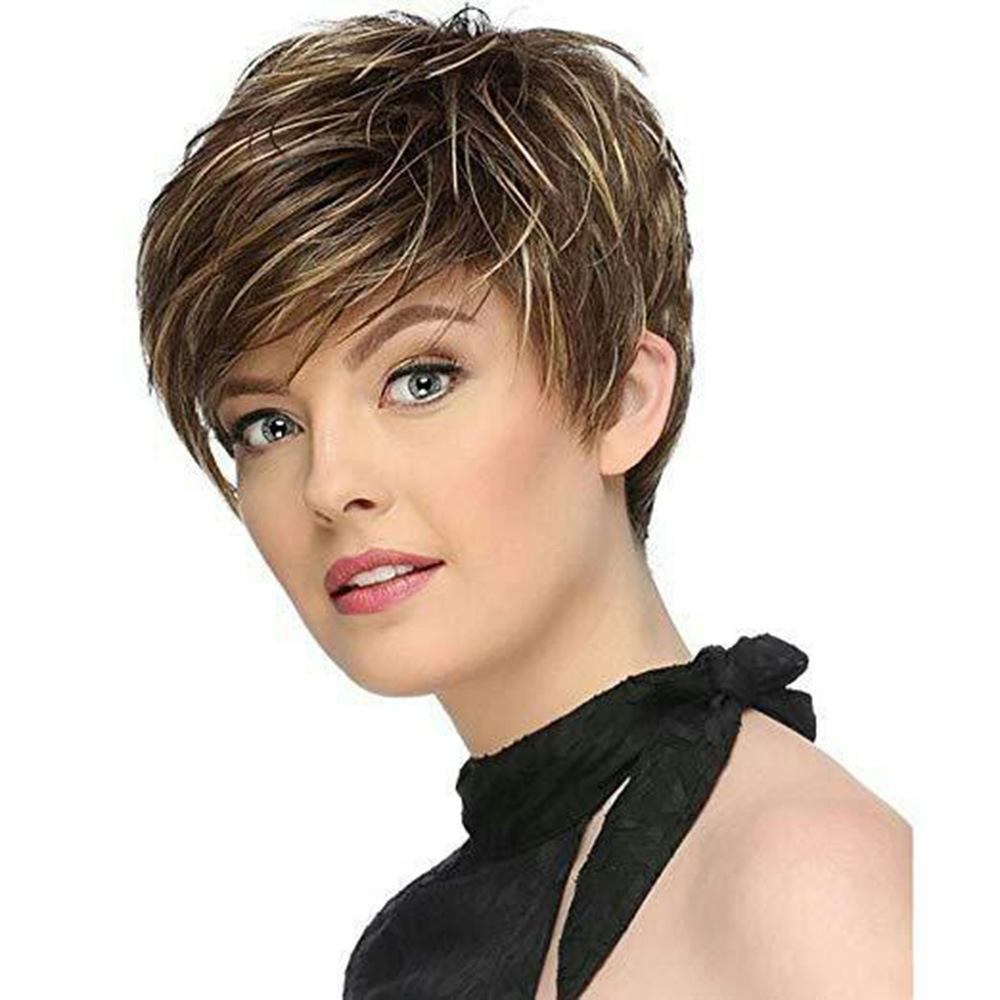 Silk Wig With Oblique Bangs - Light Gold High Temp-1915197145082892289