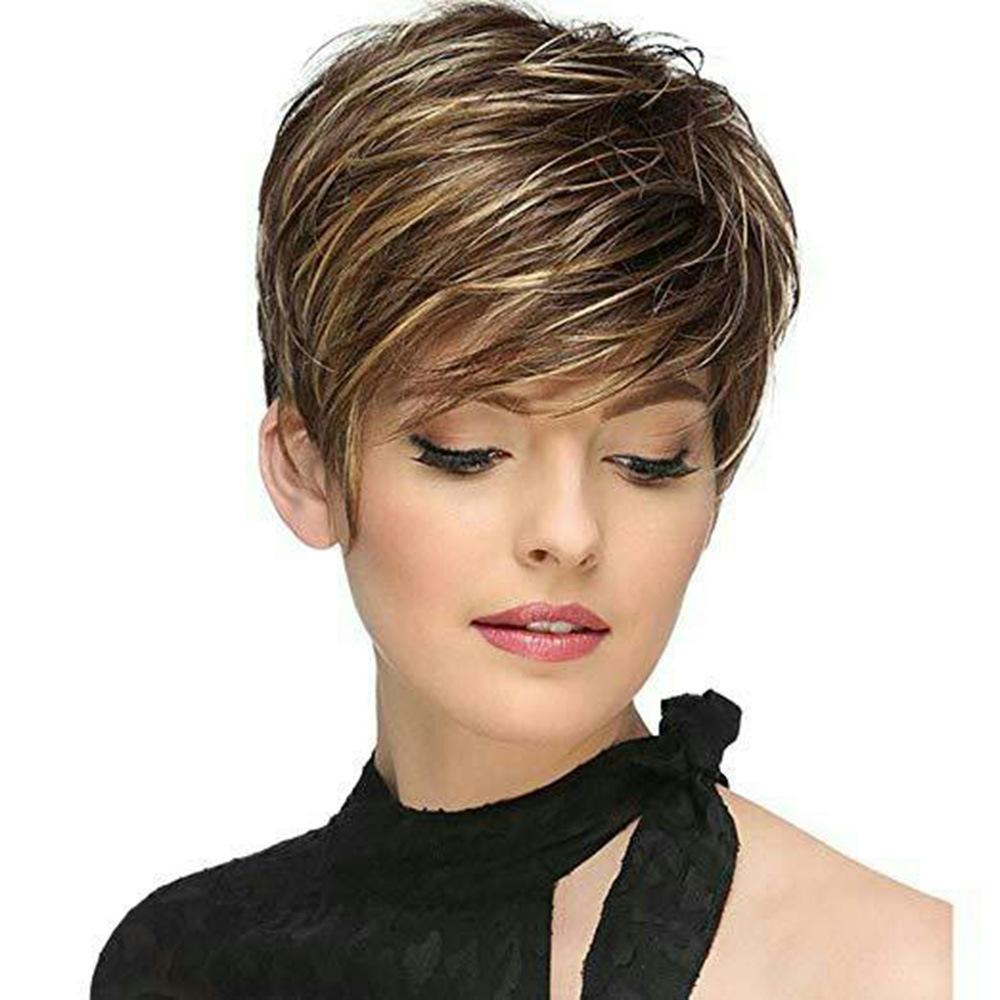 Silk Wig With Oblique Bangs - Light Gold High Temp-1915197145082892290