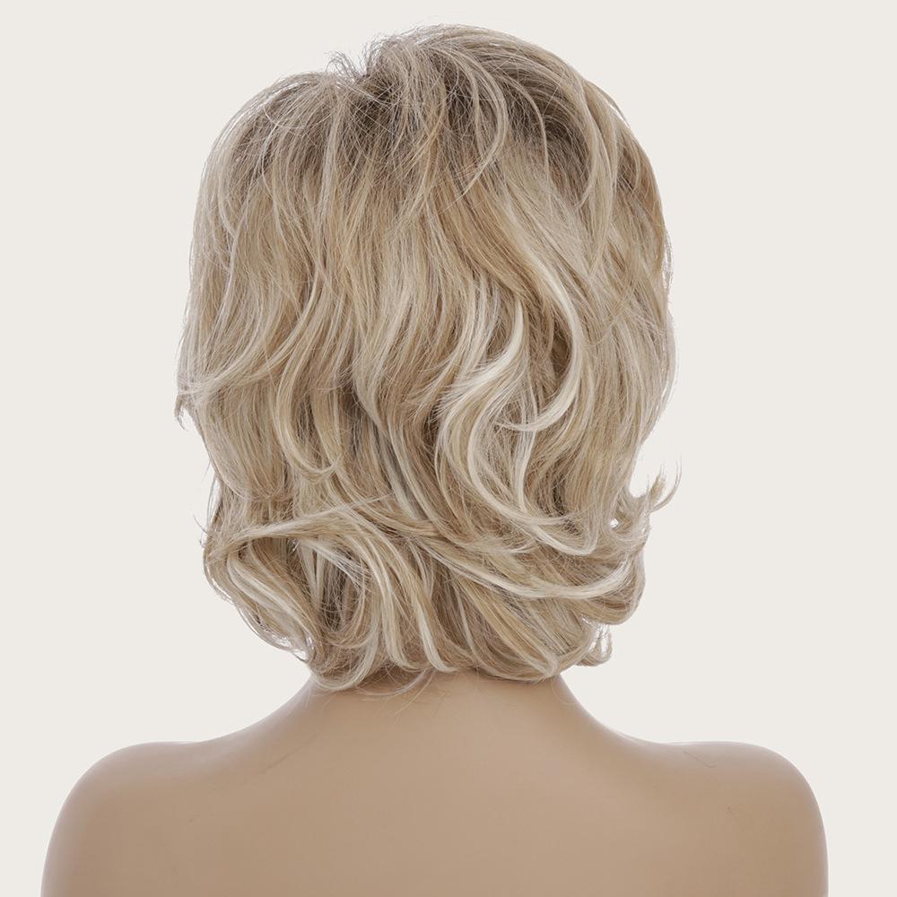 Silk Fiber Short Curly Wig - Gold Colour-1915198302027124740