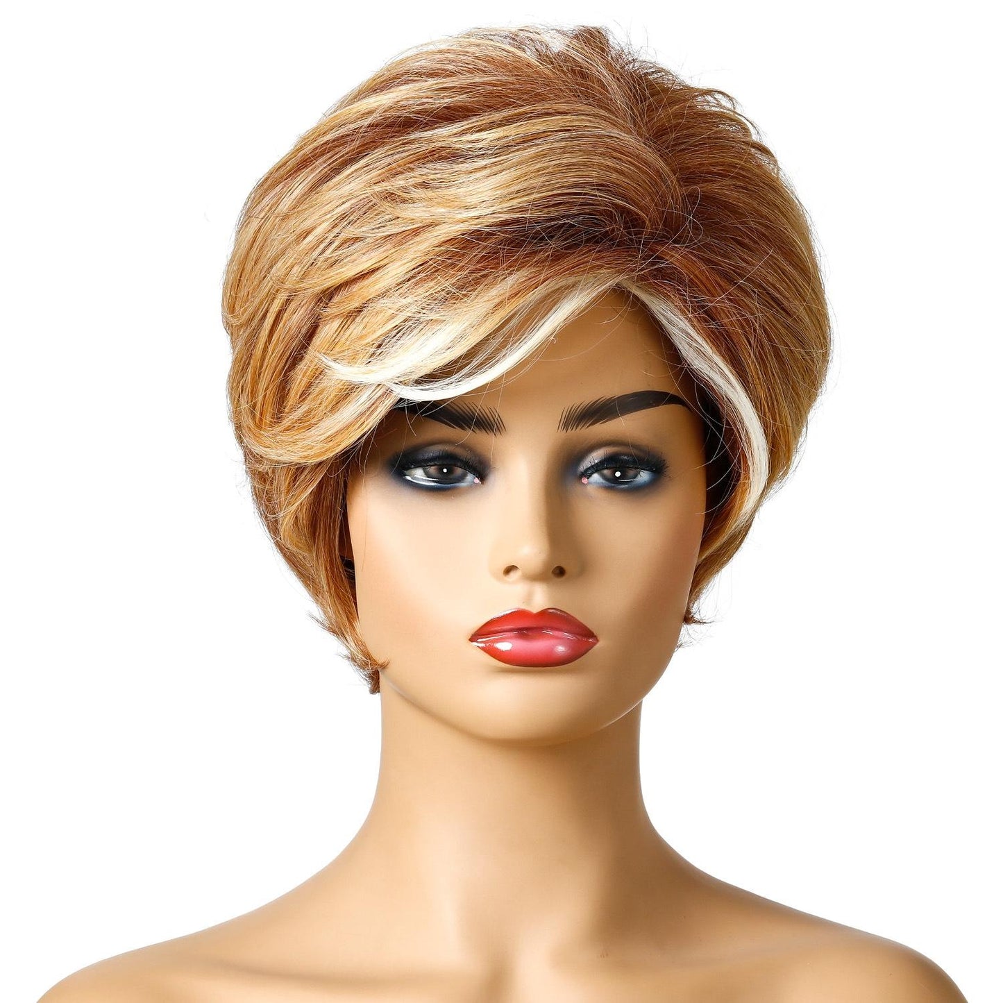 Silk Short Curly Wig - High Temp / Gold-1915196936495960065