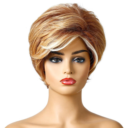 Silk Short Curly Wig - High Temp / Gold-1915196936495960065