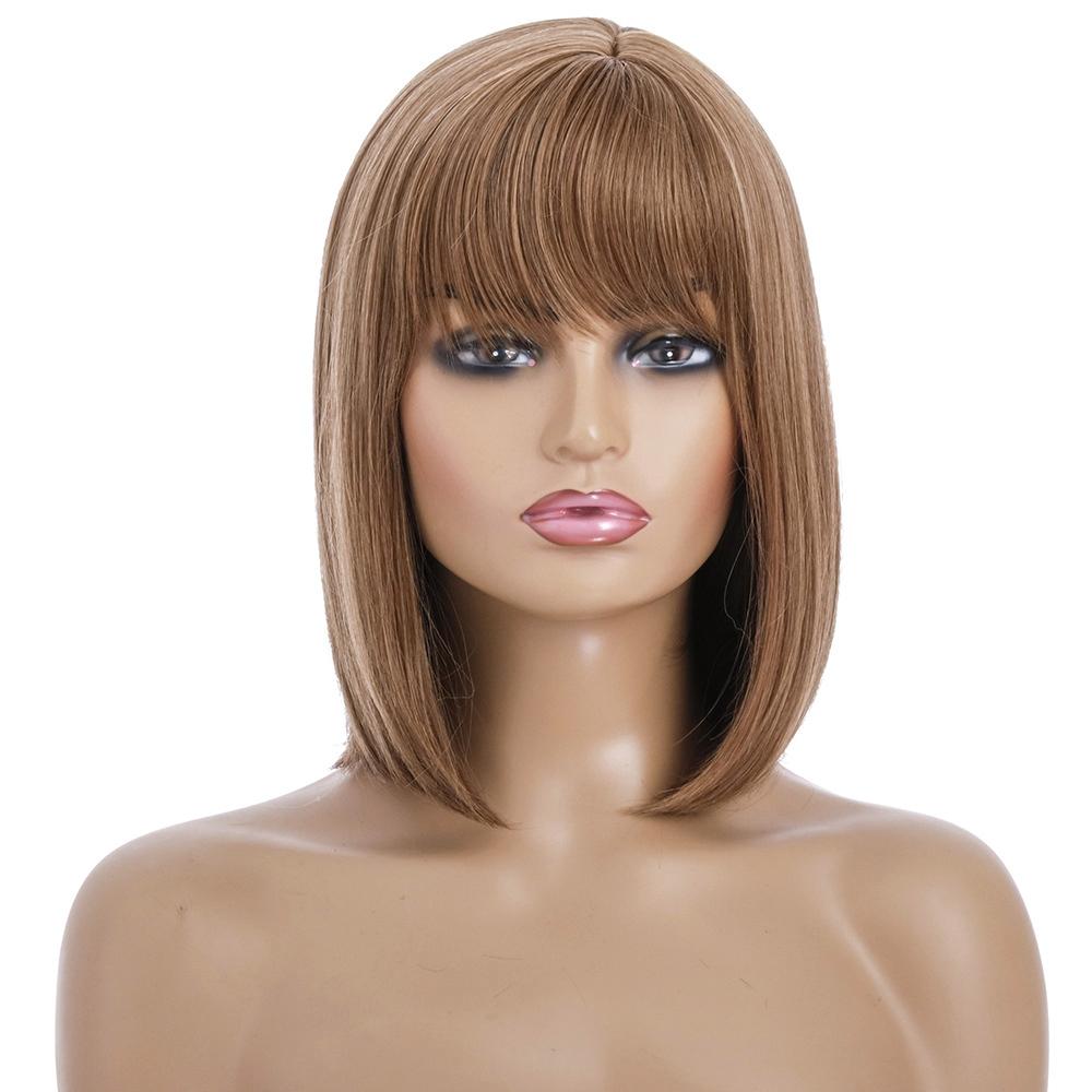 Silk Short Wig For Women - High Temperature Resistant-1915198267789021185