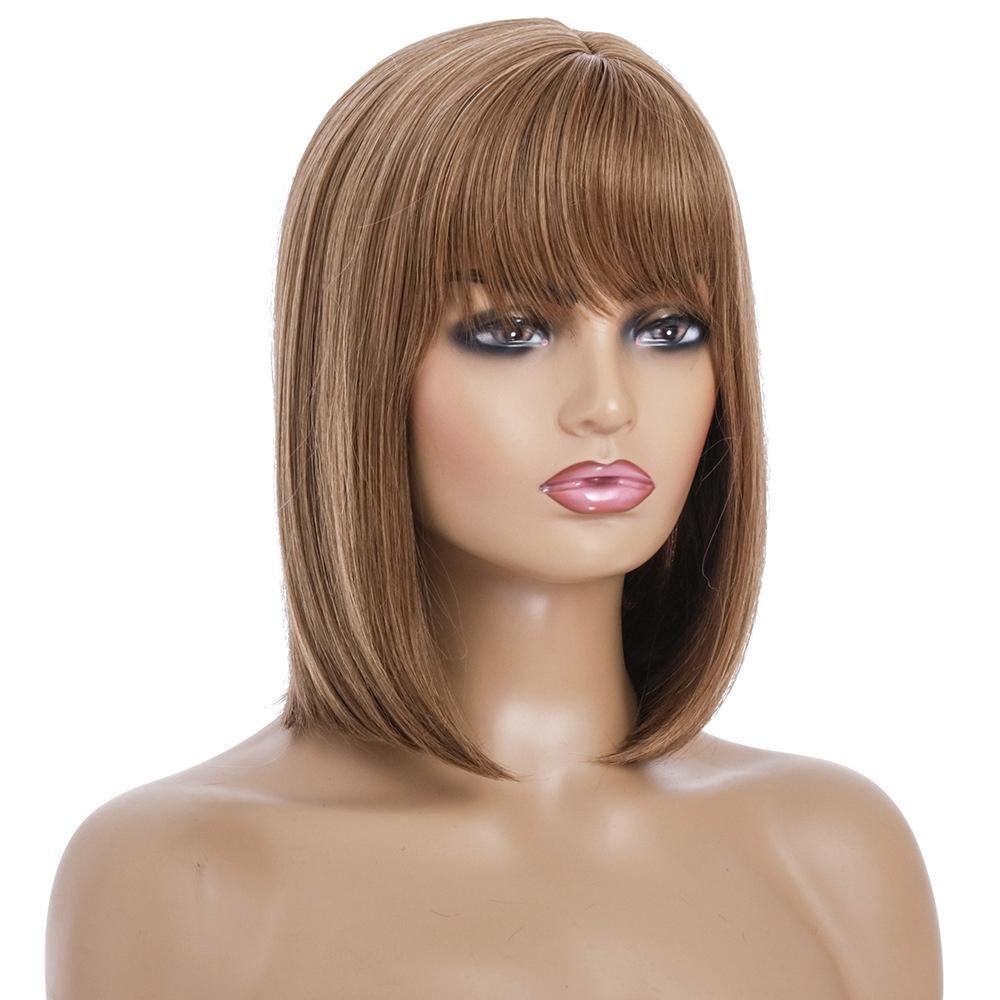 Silk Short Wig For Women - High Temperature Resistant-1915198267789021186
