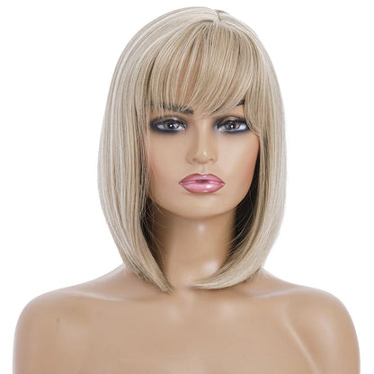 Short Silk Wig For Women - Light Gold-1915198096619474945