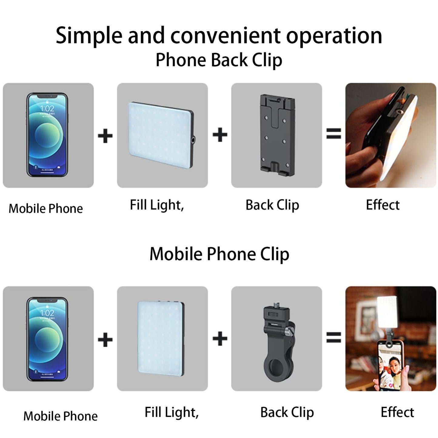 5W Mobile Phone Fill Light With Screen For Live Broadcast And Pocket Light-1915198359304540163