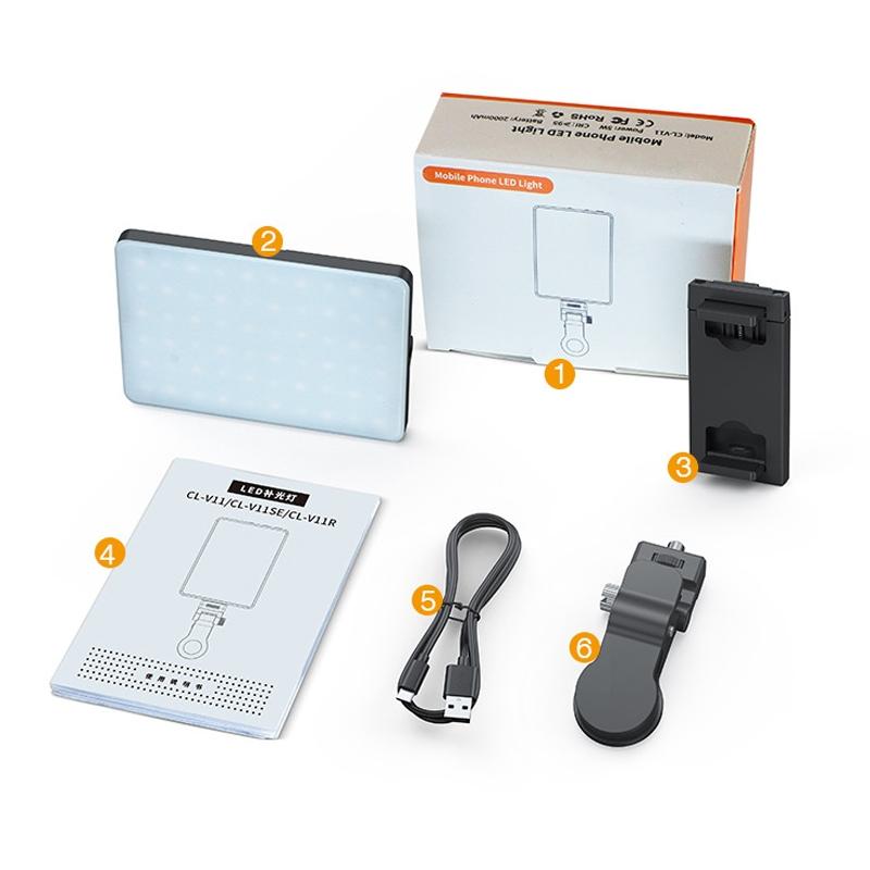 5W Mobile Phone Fill Light For Live Broadcast With Screen - V11 Cool & Warm-1964932298914795521