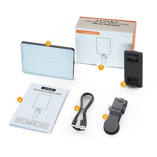 5W Mobile Phone Fill Light For Live Broadcast With Screen - V11 Cool & Warm-1964932298914795521