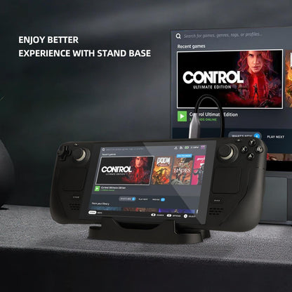 Steam Deck Console Base With Mobile Phone Bracket - Black-1915196969068924935