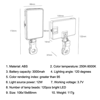 Portable Clip-On Fill Light For Mobile Phone And Tablet Selfies-1915197128184041479