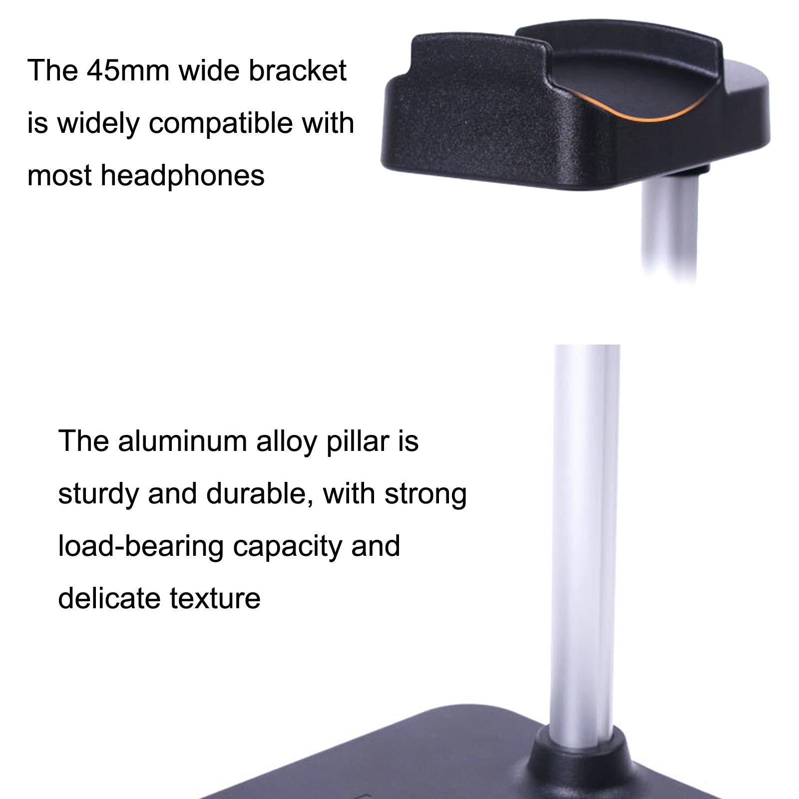 Max Hifylux Headphone Stand With Mobile Phone Holder And Storage Box - Black-1964932205193072645