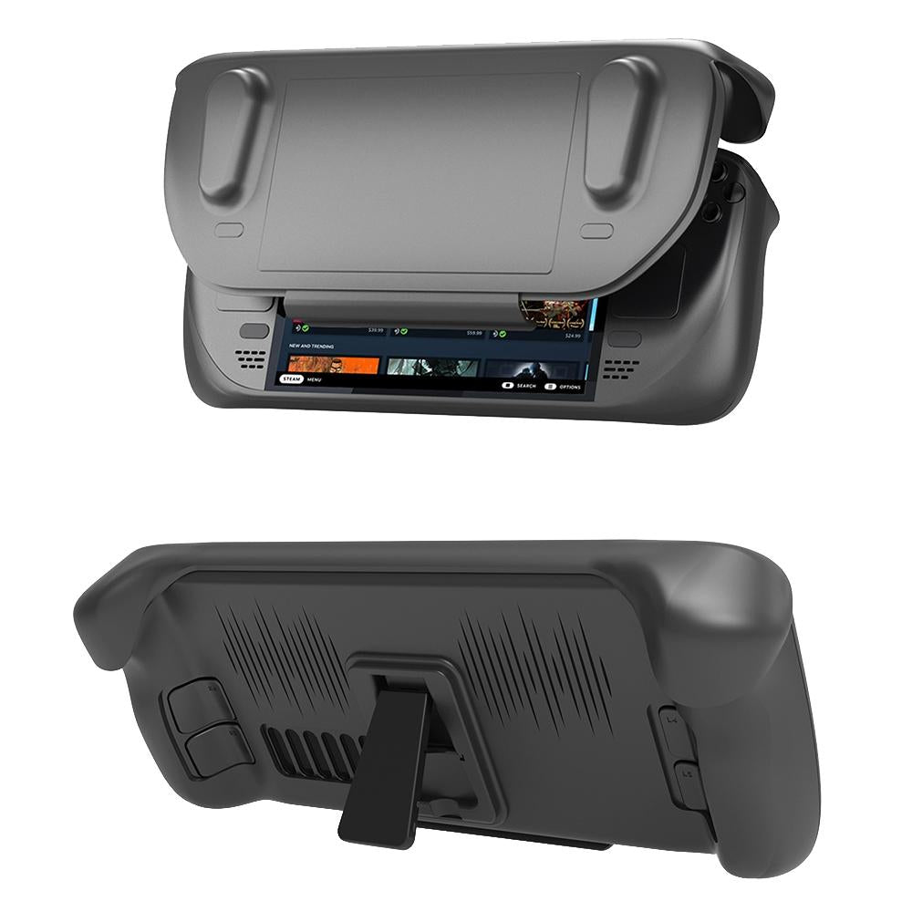 Steam Deck Protective Case & Cover Set With Bracket - Black-1915196946772004865