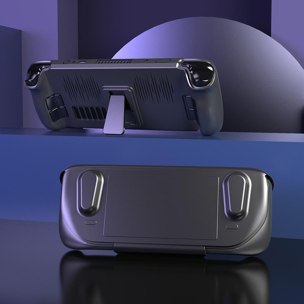 Steam Deck Protective Case & Cover Set With Bracket - Black-1915196946772004870