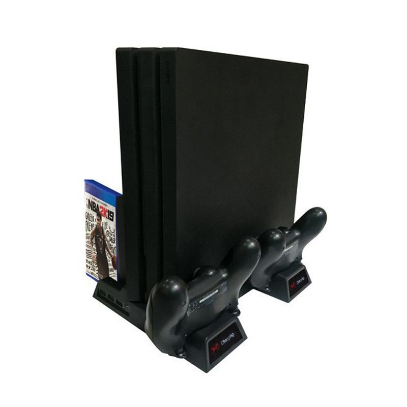 Vertical Cooling Stand With Dual Controller Charger For Ps4 - Black-1922443423512662018