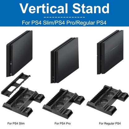 Vertical Cooling Stand With Dual Controller Charger For Ps4 - Black-1922443423512662019