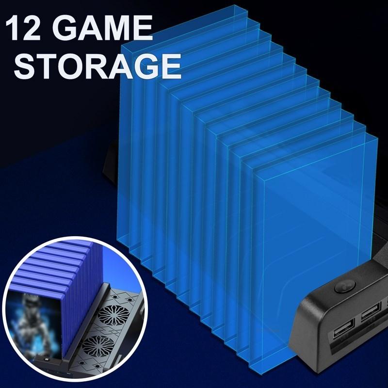 Vertical Cooling Stand With Dual Controller Charger For Ps4 - Black-1922443423512662020
