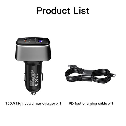 2-In-1 Car Charger - 100W - Compact Design-1915198032194965507