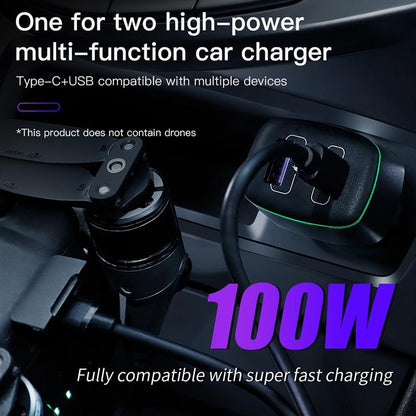 2-In-1 Car Charger - 100W - Compact Design-1915198032194965510