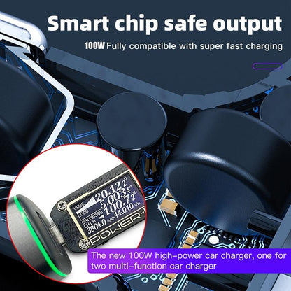 2-In-1 Car Charger - 100W - Compact Design-1915198032194965511