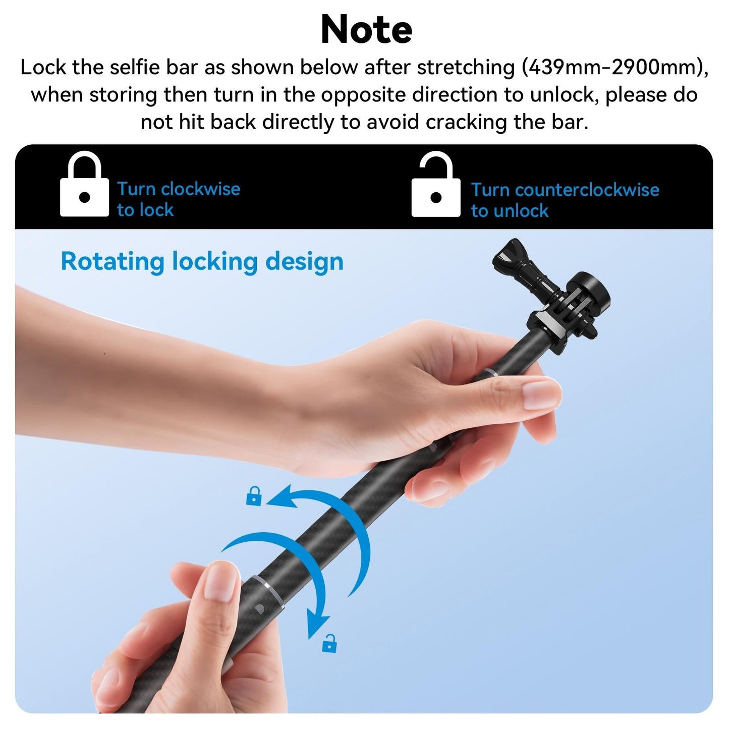 3M Carbon Fiber Selfie Stick Monopod For Action Cameras - 1 / 4 Screw-1915198269802287110
