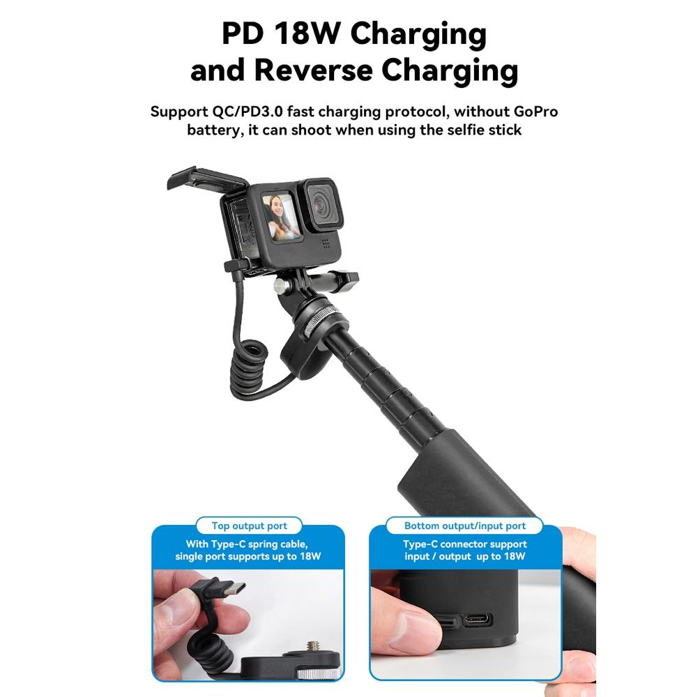 Sports Camera And Phone Selfie Stick With 10000Mah Power Bank-1915197572218228742