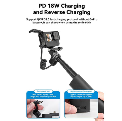 Sports Camera And Phone Selfie Stick With 10000Mah Power Bank-1915197572218228742