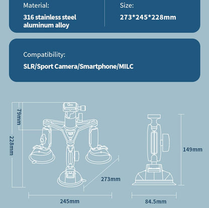 Car Mount For Action Camera With Suction Cup-1915196987205095427