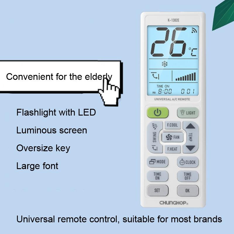 Universal Air Conditioner Remote Control With Large Screen And Night Light-1915197917027766277