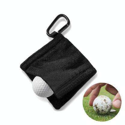 Grey Microfiber Golf Ball Cleaning Towel With Carabiner Hook-1915196845307596801