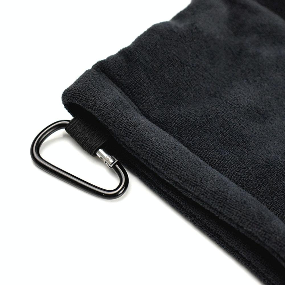 Grey Microfiber Golf Ball Cleaning Towel With Carabiner Hook-1915196845307596803