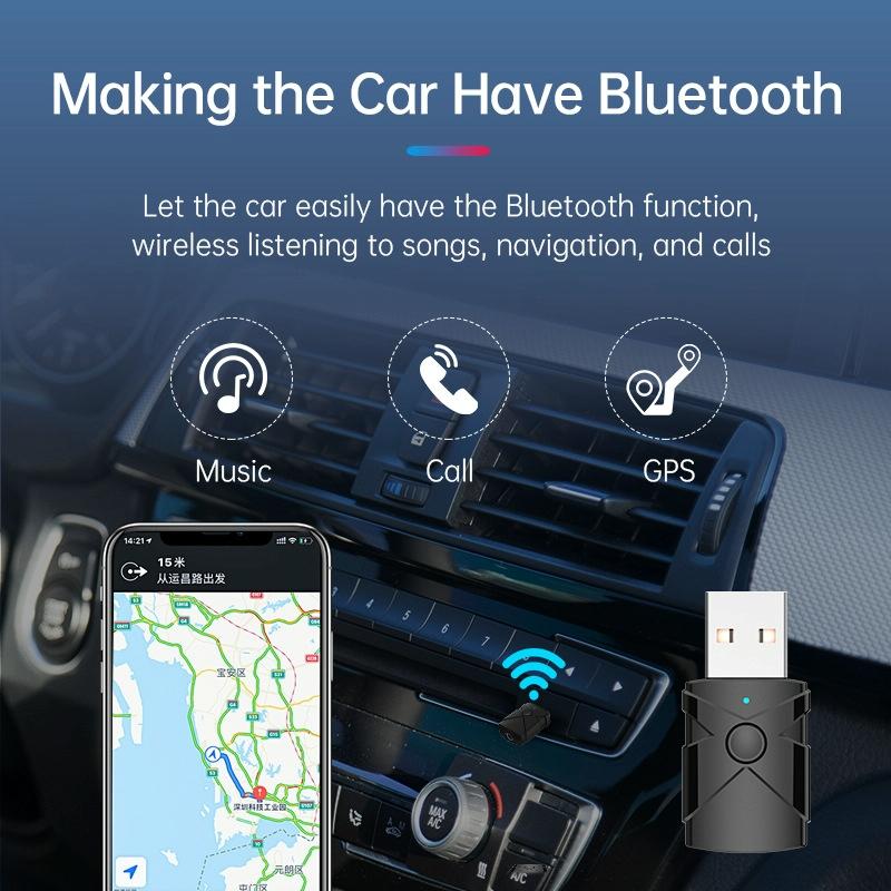 5-In-1 Usb Bluetooth 5.2 Car Receiver / Transmitter-1915197739776479241