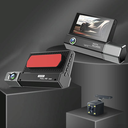 1080P Hd Multi-Language Driving Recorder With 3 Lenses-1915197239597338625