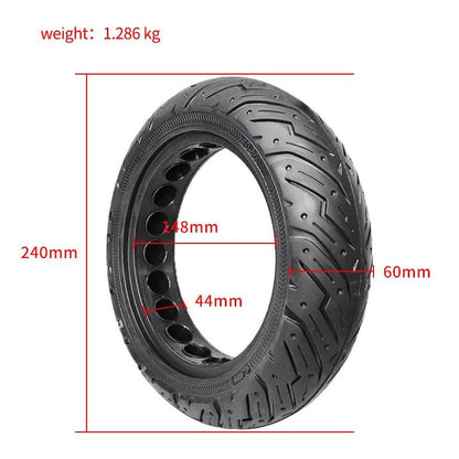 Solid Honeycomb 10X2.5 Explosion-Proof Tire For Ninebot Max G30 Scooter - Black-1964932198364745732