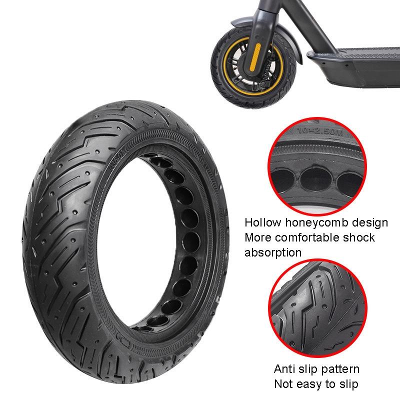 Solid Honeycomb 10X2.5 Explosion-Proof Tire For Ninebot Max G30 Scooter - Black-1964932198364745734