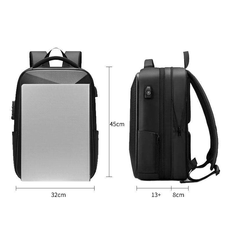 Expandable Usb Laptop Backpack For Business Travel - Black-1915197137558310918