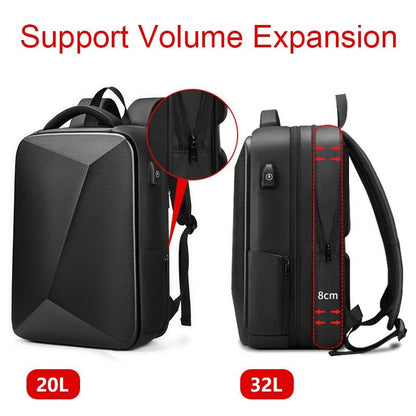 Expandable Usb Laptop Backpack For Business Travel - Black-1915197137558310919