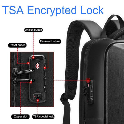 Expandable Usb Laptop Backpack For Business Travel - Black-1915197137558310920