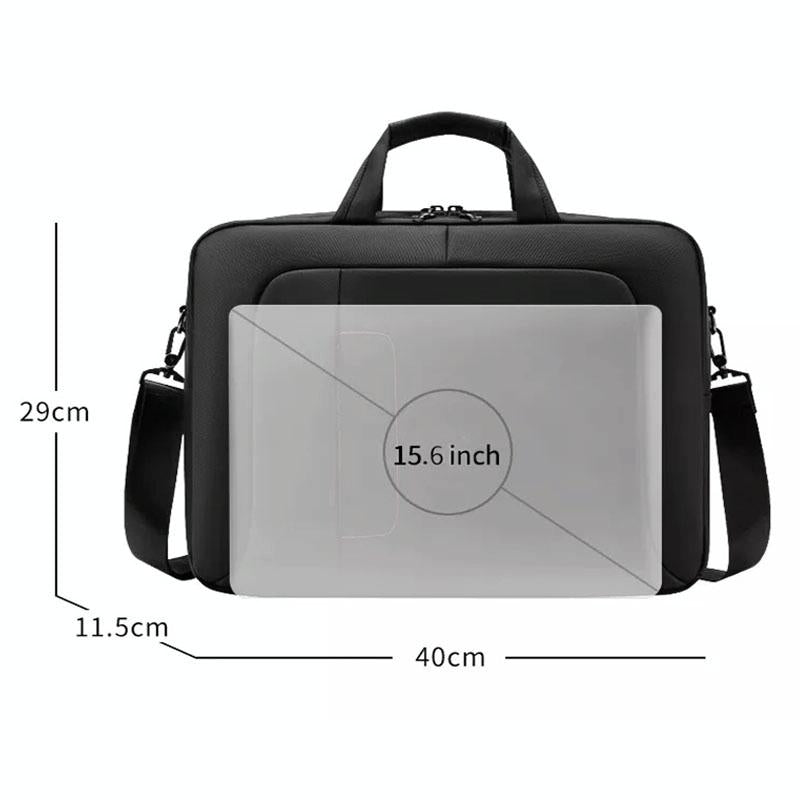 Waterproof Multifunctional Laptop Messenger Bag - Black-1915197127198380035