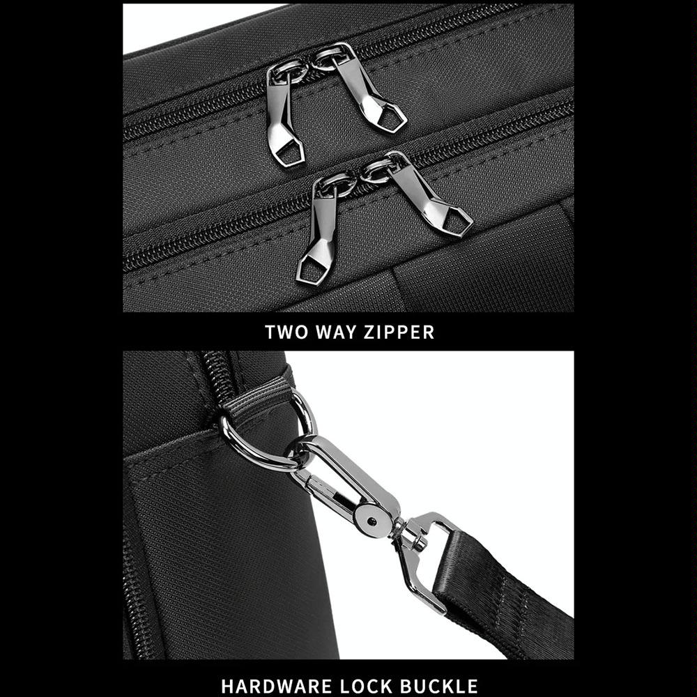 Waterproof Multifunctional Laptop Messenger Bag - Black-1915197127198380040