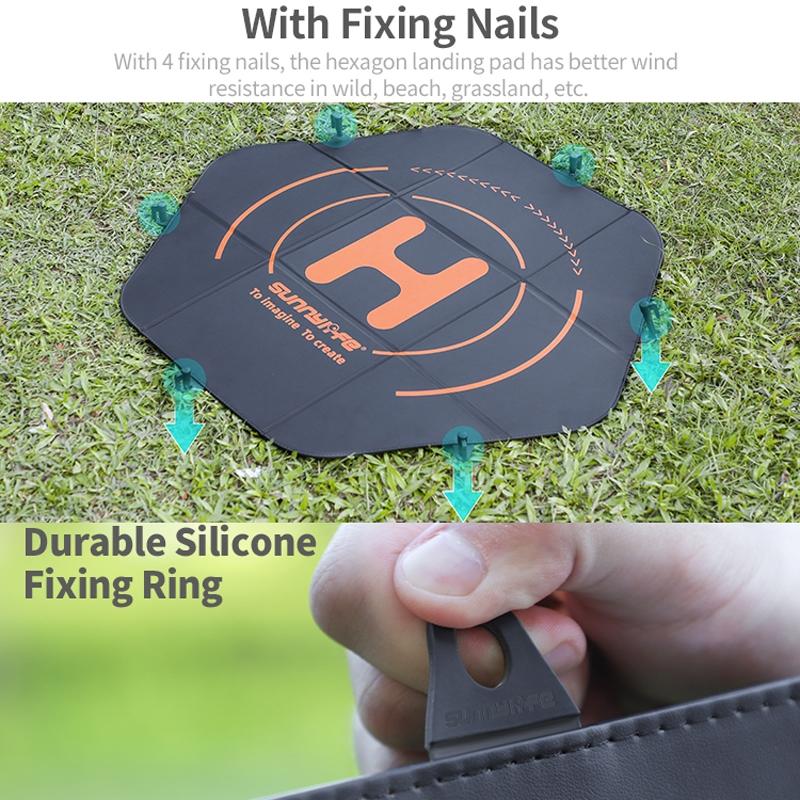 Double-Sided Folding Drone Apron With Ground Spikes - Universal Hexagonal Design-1915197757287698436