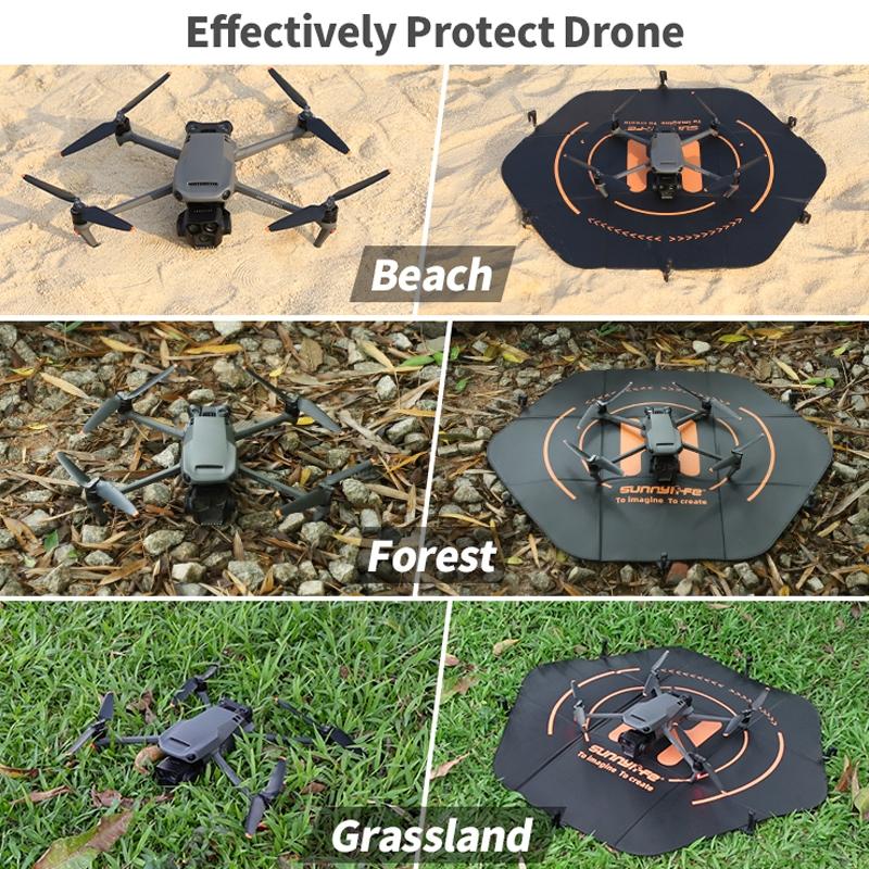 Double-Sided Folding Drone Apron With Ground Spikes - Universal Hexagonal Design-1915197757287698439