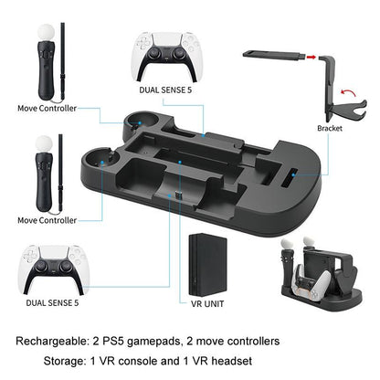 Multifunctional Ps5 / Move / Vr Charging Stand - White-1915196820670255107